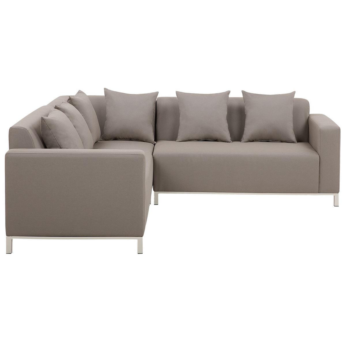 LOUNGE SET 5-Sitzer cremeweiß rechtsseitig modular Belize - Creme, Textil - Beliani