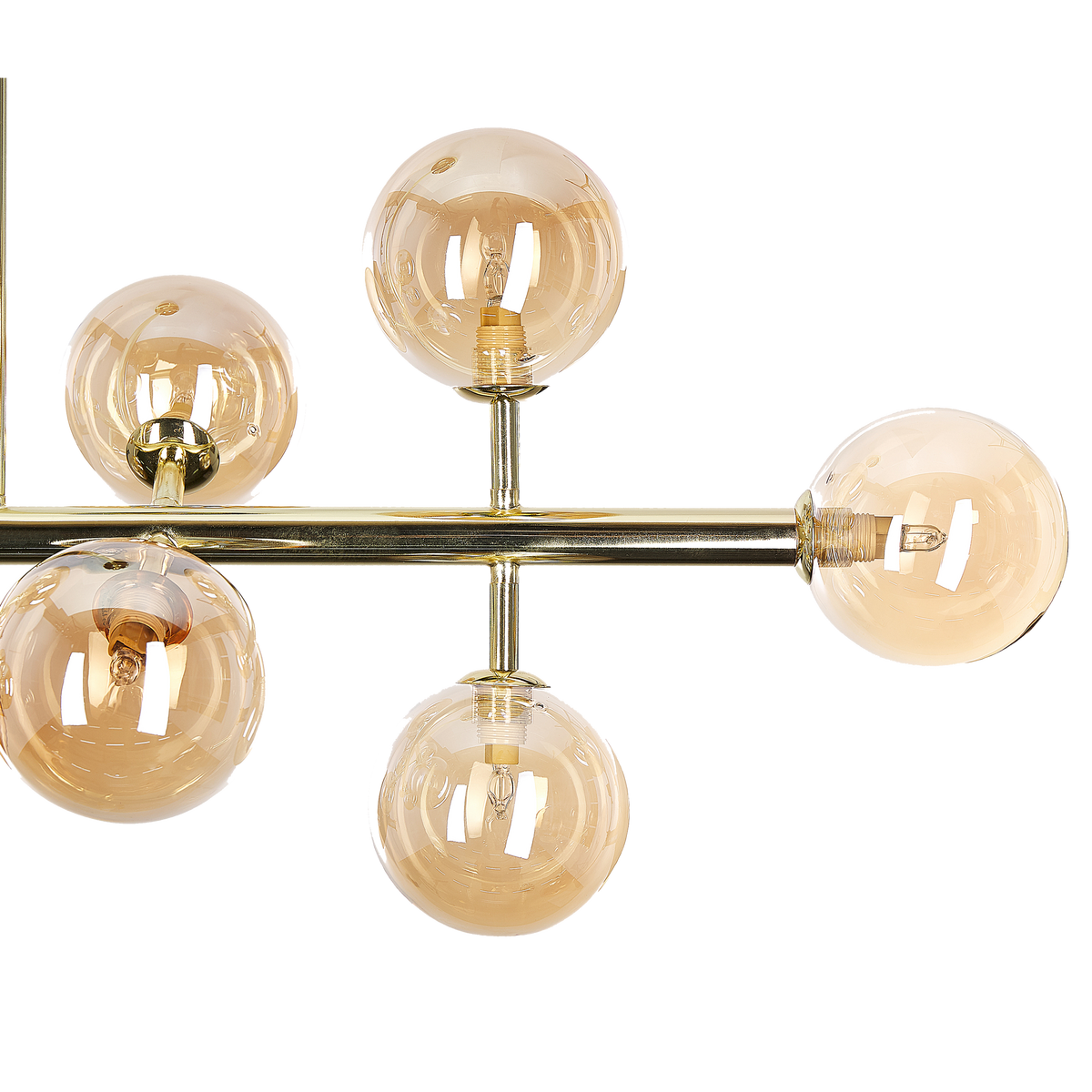 HÄNGELAMPE Ramis 34/90/68 cm - Goldfarben, Metall (34/34/68cm) - Beliani