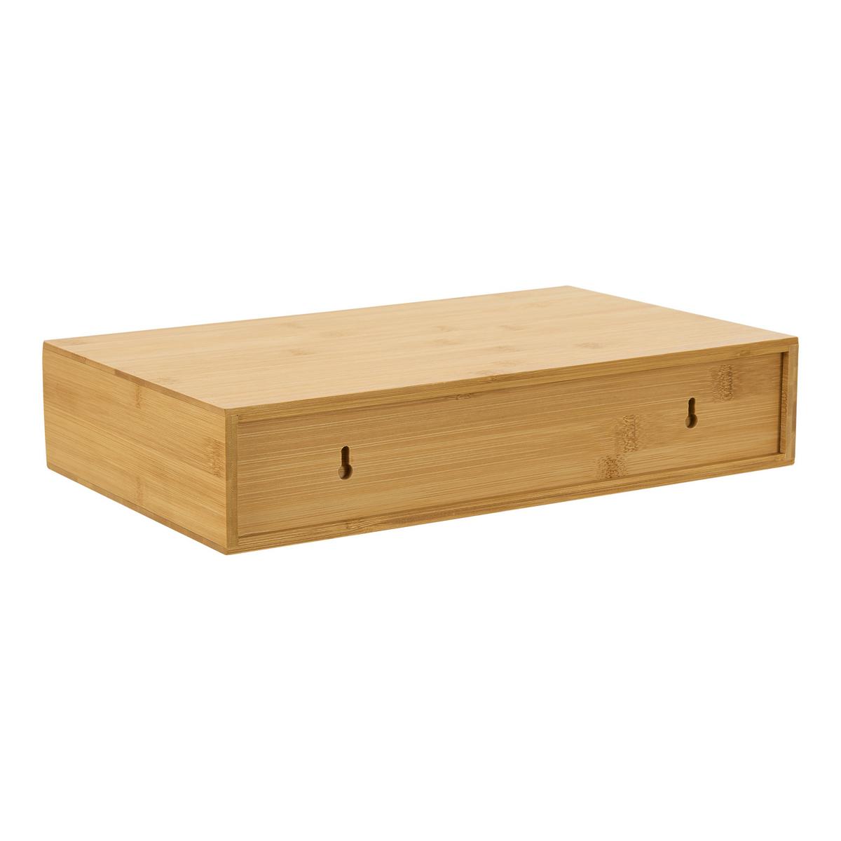 WANDREGAL Bokn - Naturfarben, Holz (40/8/24cm) - [en.casa]