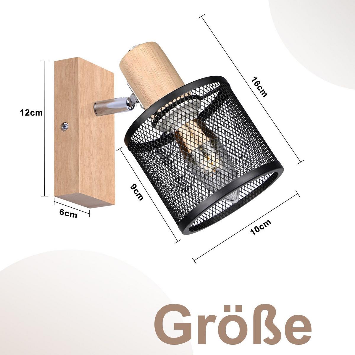 DECKENSTRAHLER Gisela 1-flammig 16/10/14 cm - Schwarz, Metall (16/10/14cm) - Nettlife