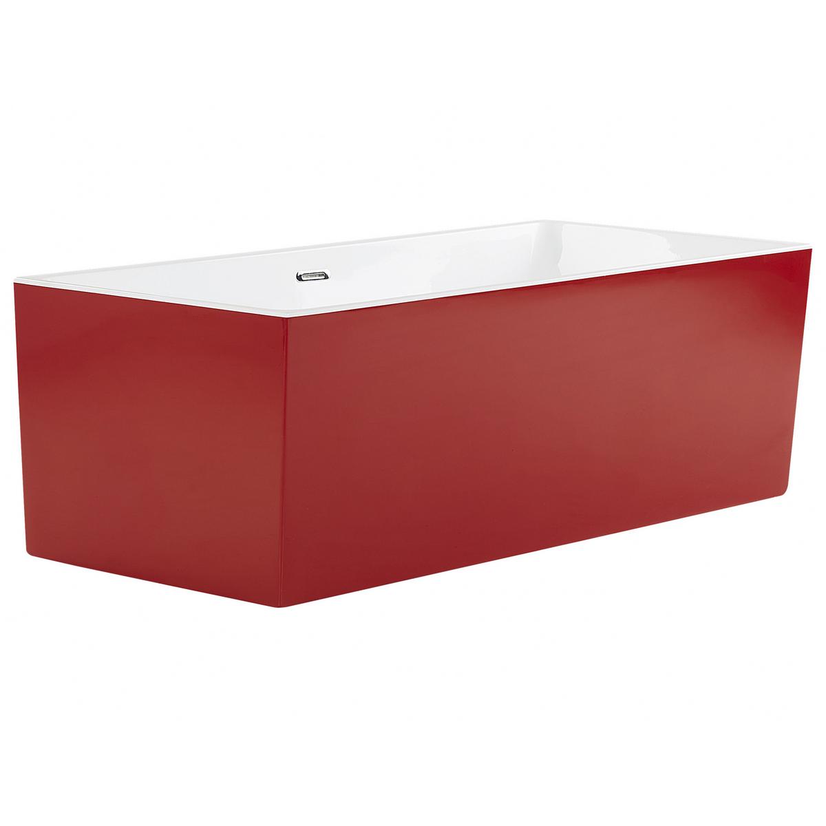 BADEWANNE FREISTEHEND 81x170x60 cm rot Rios - Rot, Kunststoff (81/60/170cm) - Beliani