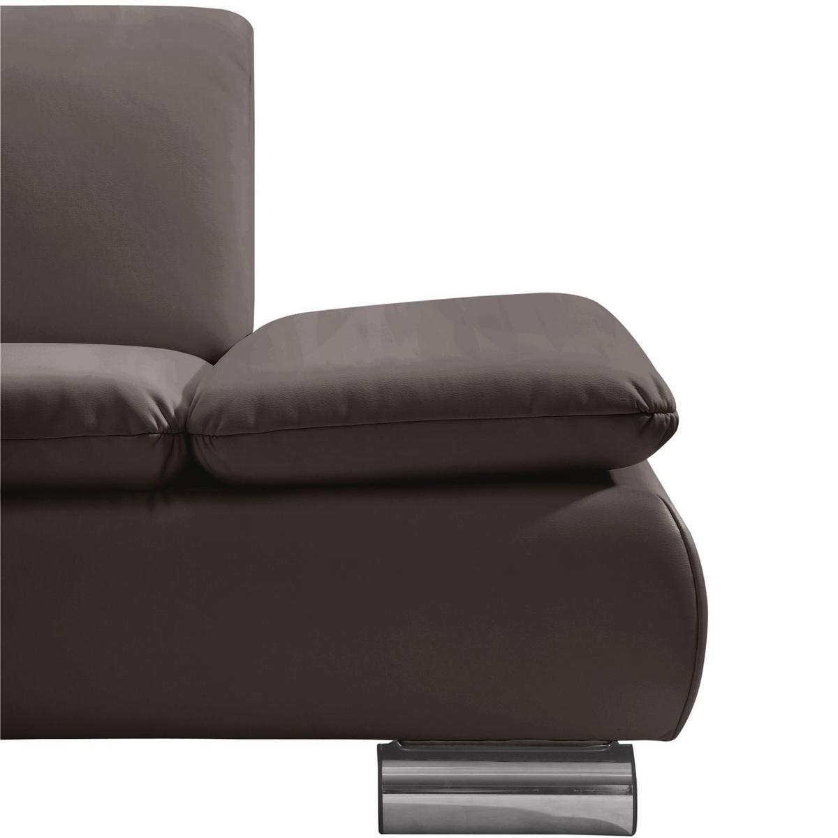 ECKSOFA mit Ottomane links Kaye Bezug Kunstleder Metallfuß verchromt / braun - Braun, Kunststoff (190/270cm) - 58aufmkessel