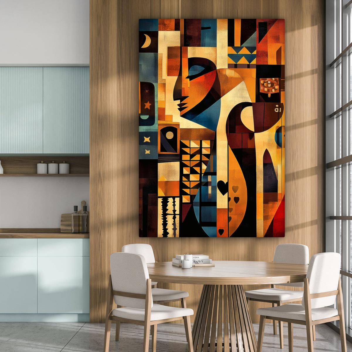 LEINWANDBILD Figuren - Abstrakt - Symbole Deko Groß 90x140 cm - Terracotta, Textil (90/140cm) - MuchoWow