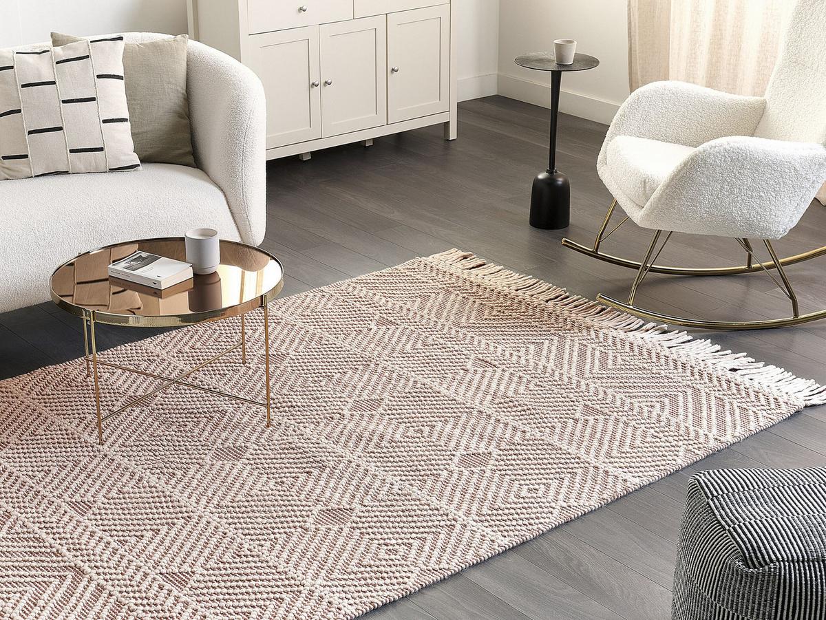 TEPPICH geflochten Kestel 230/160 cm - Beige, Textil (160/230cm) - Beliani