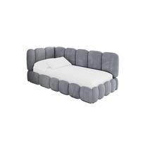 EINZELLBETT Jugendbett mit Bettkasten, Rechts - AVRY 80x200 Grau - Blaugrau, Holzwerkstoff/Textil (80/200cm) - ALTDECOR