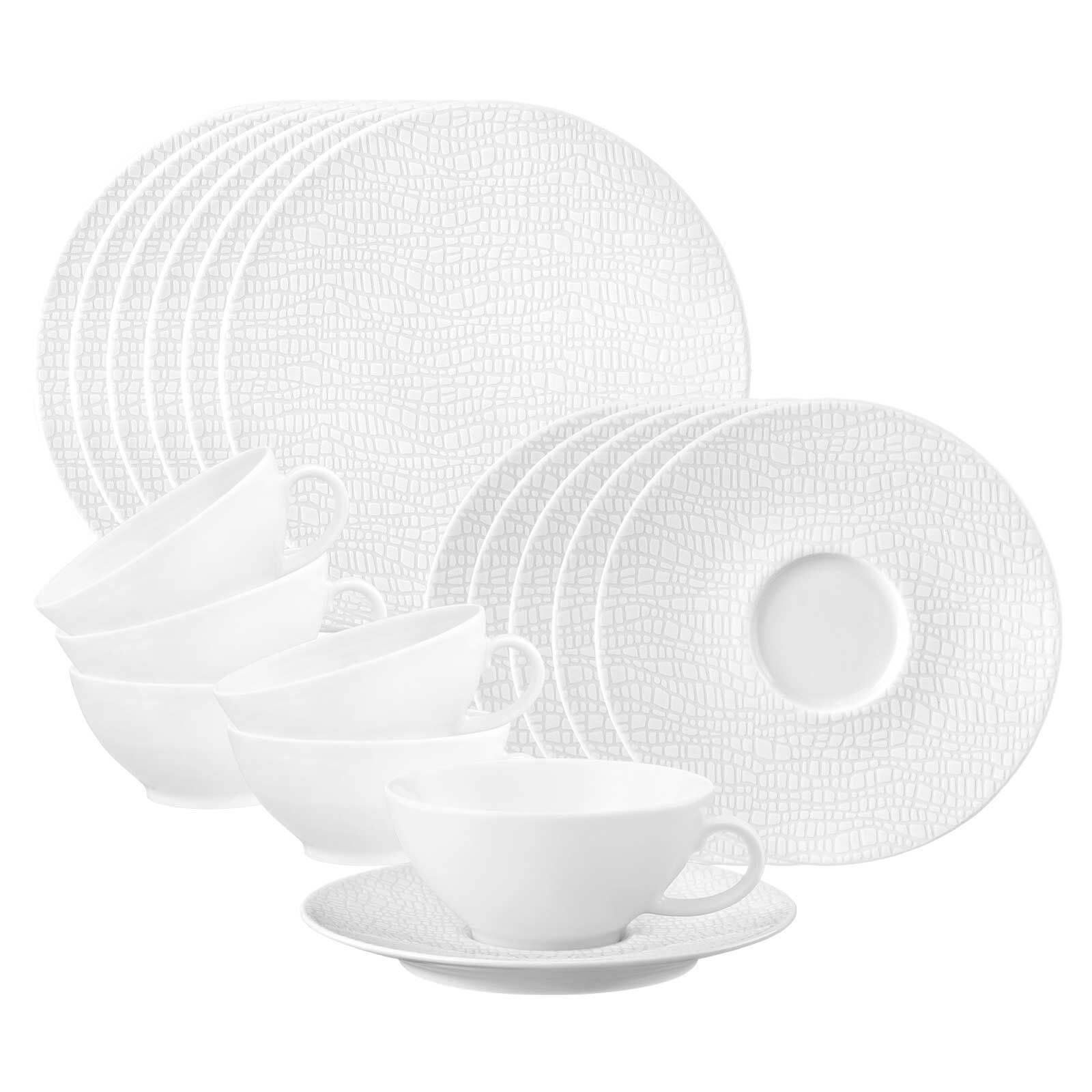 TEESERVICE Life Fashion Luxury White 18-tlg. - Weiß, Keramik (2/2/2cm) - Seltmann Weiden