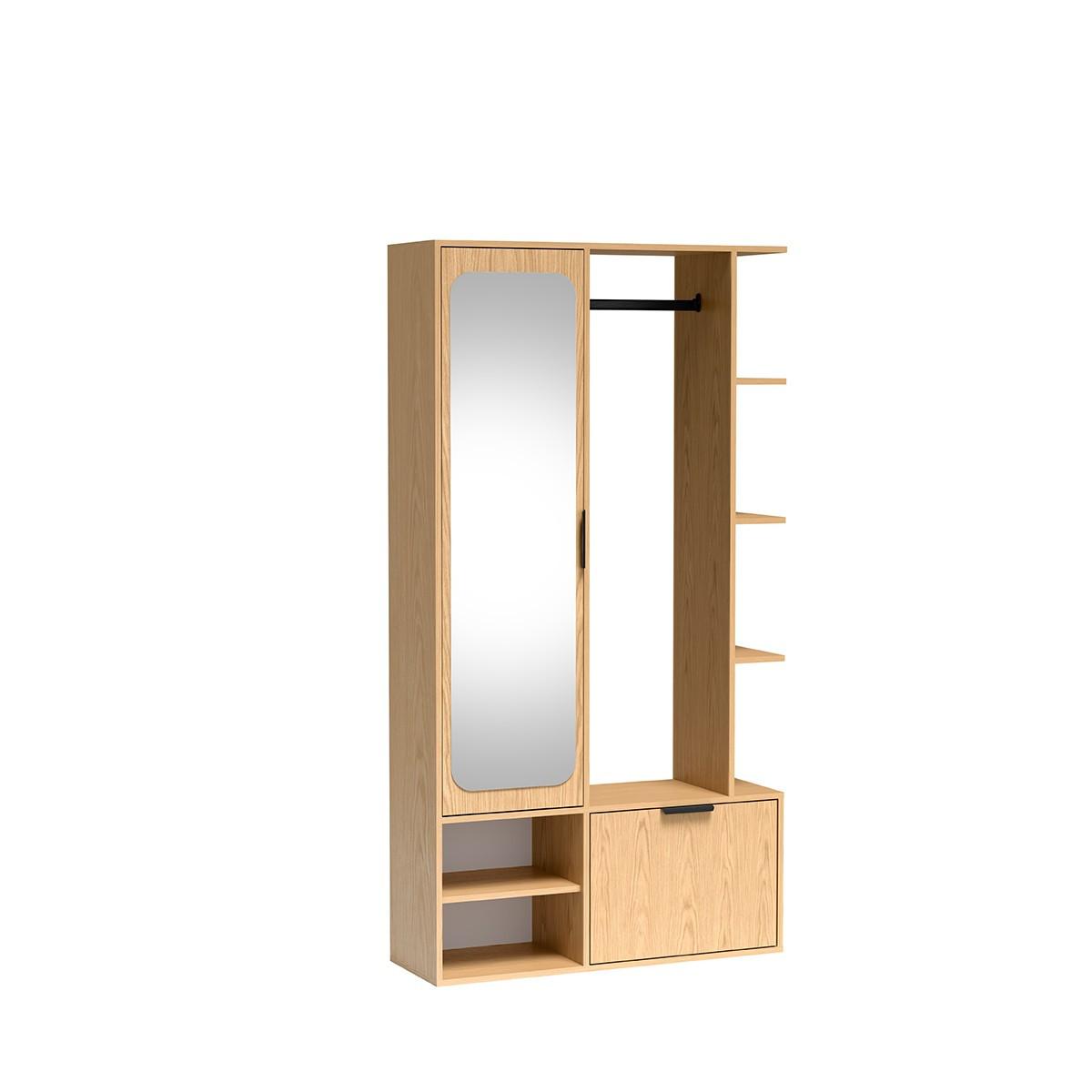 GARDEROBENSCHRANK MORBIDO 100/189/33 Modern Garderobenschrank Eichefarben - Eichefarben, Holzwerkstoff (100/189.4/33cm) - MASSENO