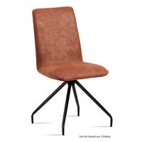 ESSZIMMERSTUHL (2er-Set) Desiri 47x92x60 Schwarz/Cognac - Cognac/Schwarz, Kunststoff (60/92/47cm) - 58aufmkessel