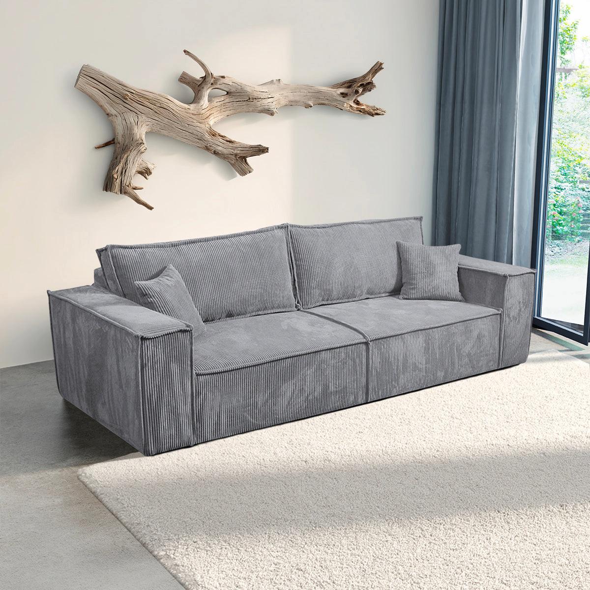 SOFA Isaac 4 Sitzplätze Hellgrau - Grau, Holzwerkstoff (255/85/105cm) - Petits-meubles