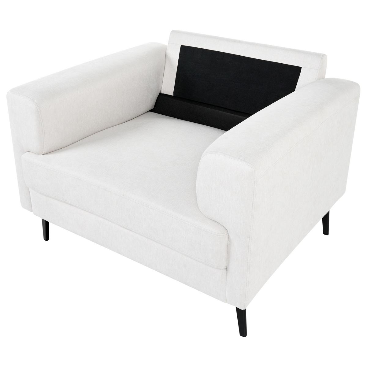 SESSEL Stoff Hellbeige Lousto - Beige/Schwarz, Textil/Metall (102/85/65cm) - Beliani