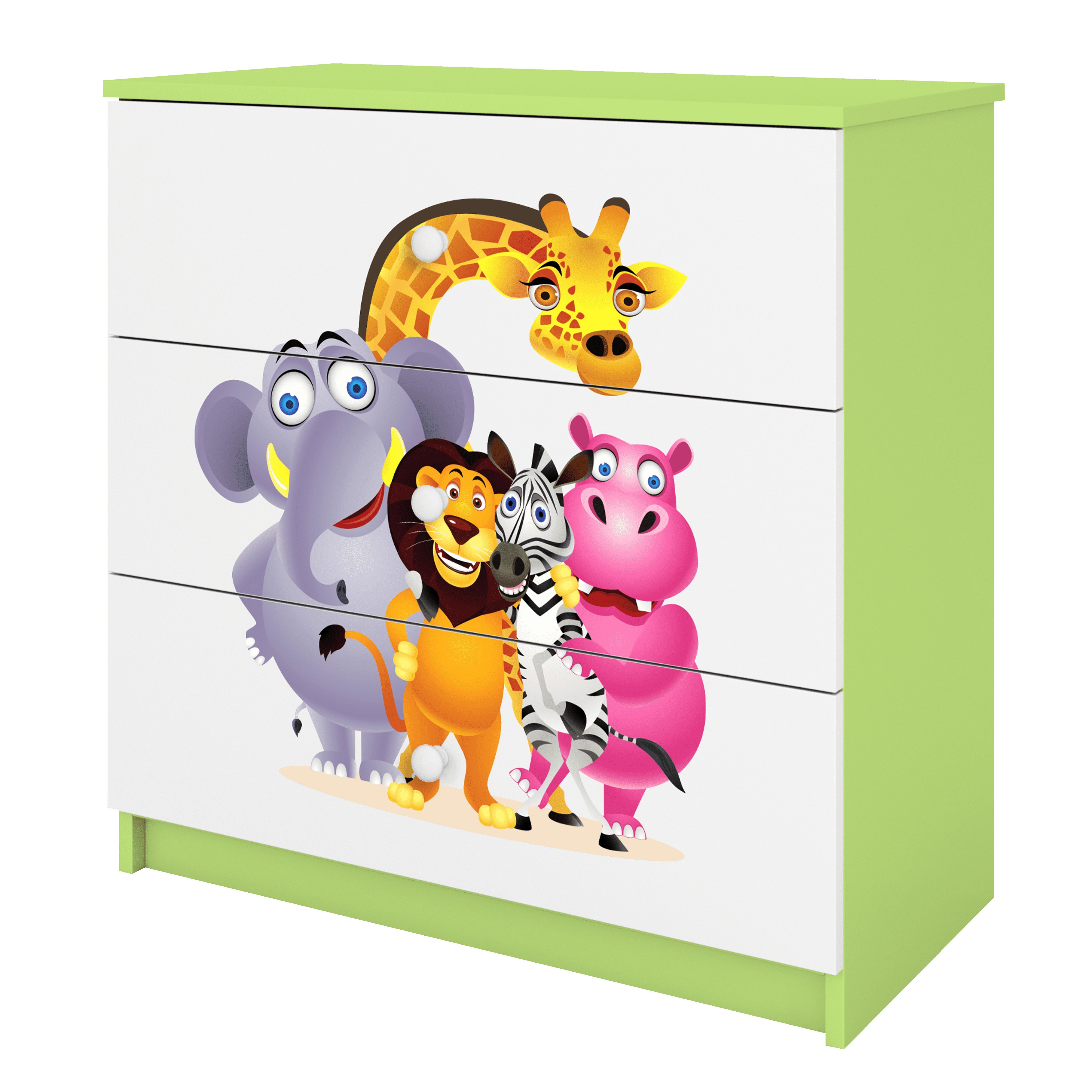 KOMMODE Babydreams ZOO 81/81/41 - Grün, Holzwerkstoff (81/81/41cm) - RAUMHIRSCH FURNITURE