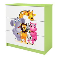 KOMMODE Babydreams ZOO 81/81/41 - Grün, Holzwerkstoff (81/81/41cm) - RAUMHIRSCH FURNITURE