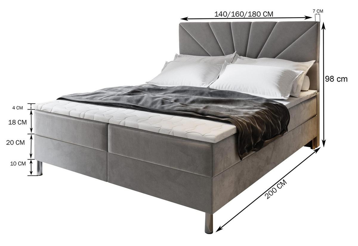 BOXBETT MURI 140x200 cm mit Matratze und Topper - Beige - Beige, Holz (140/200cm) - MASSENO