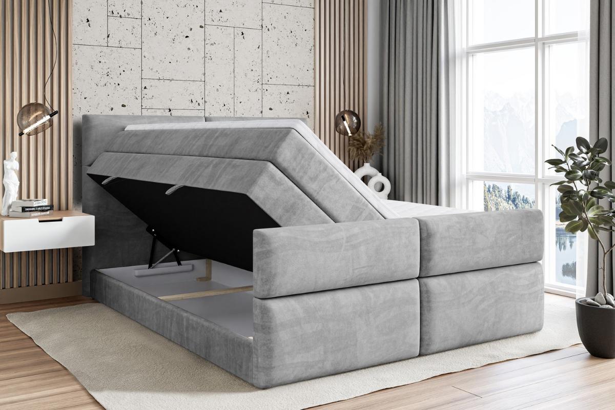 BOXSPRINGBETT BOXI3-Z KING - 140x200 - H3/H4 - Hellgrau - Hellgrau, Holzwerkstoff (140/200cm) - ALTDECOR