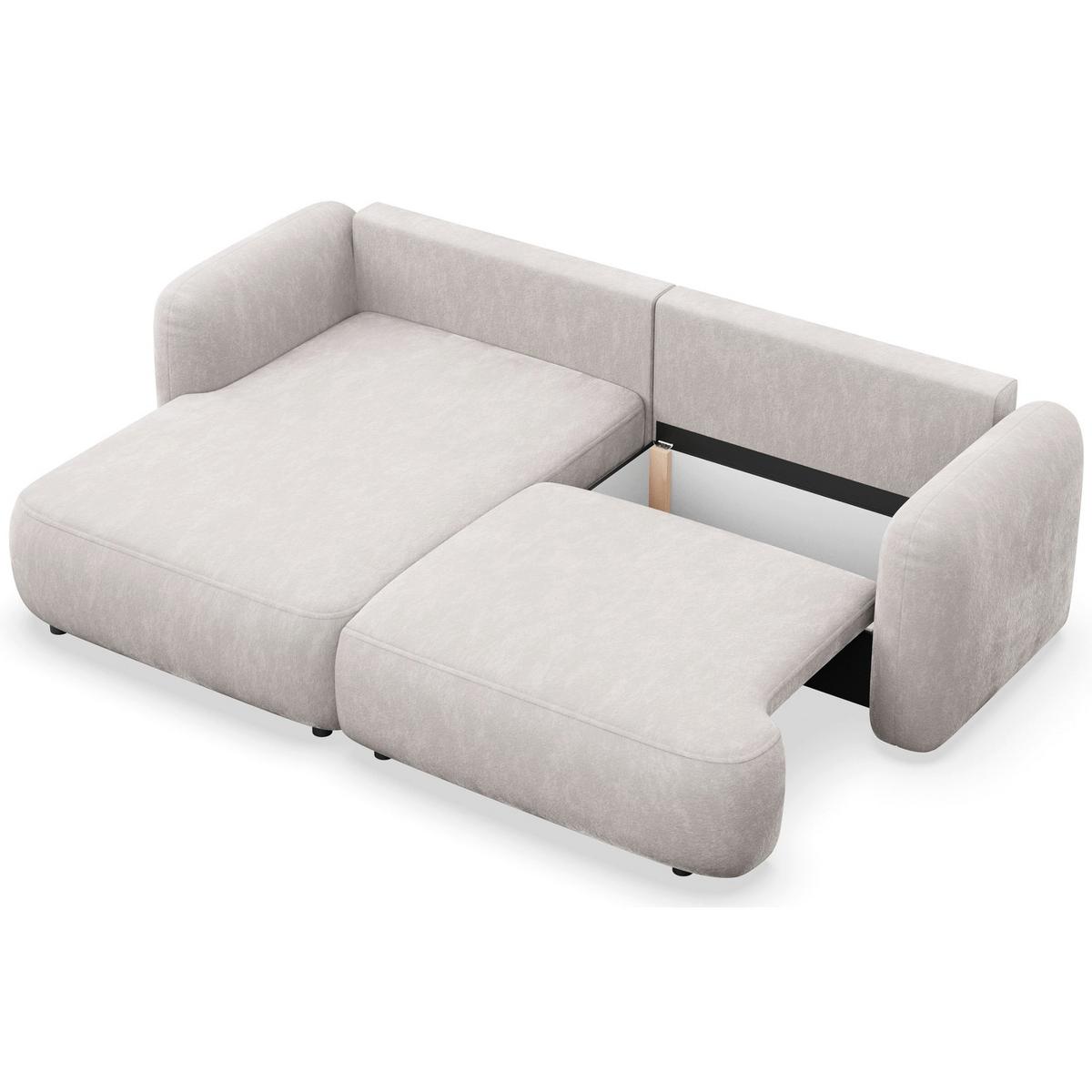 ECKSOFA Tvoya grau-beige Chenille - Taupe/Schwarz, Kunststoff/Textil (267/175cm) - Selsey