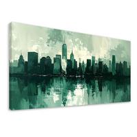 LEINWANDBILD Städte & Architektur 80x40cm - Grün, Textil (80/40cm) - Feeby