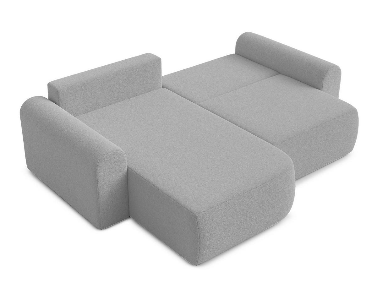 ECKSOFA L Form Otterton Hellgrau 250/180/95 cm Links mit Schlaffunktion - Hellgrau/Schwarz, Kunststoff/Textil (180/250cm) - AX Living