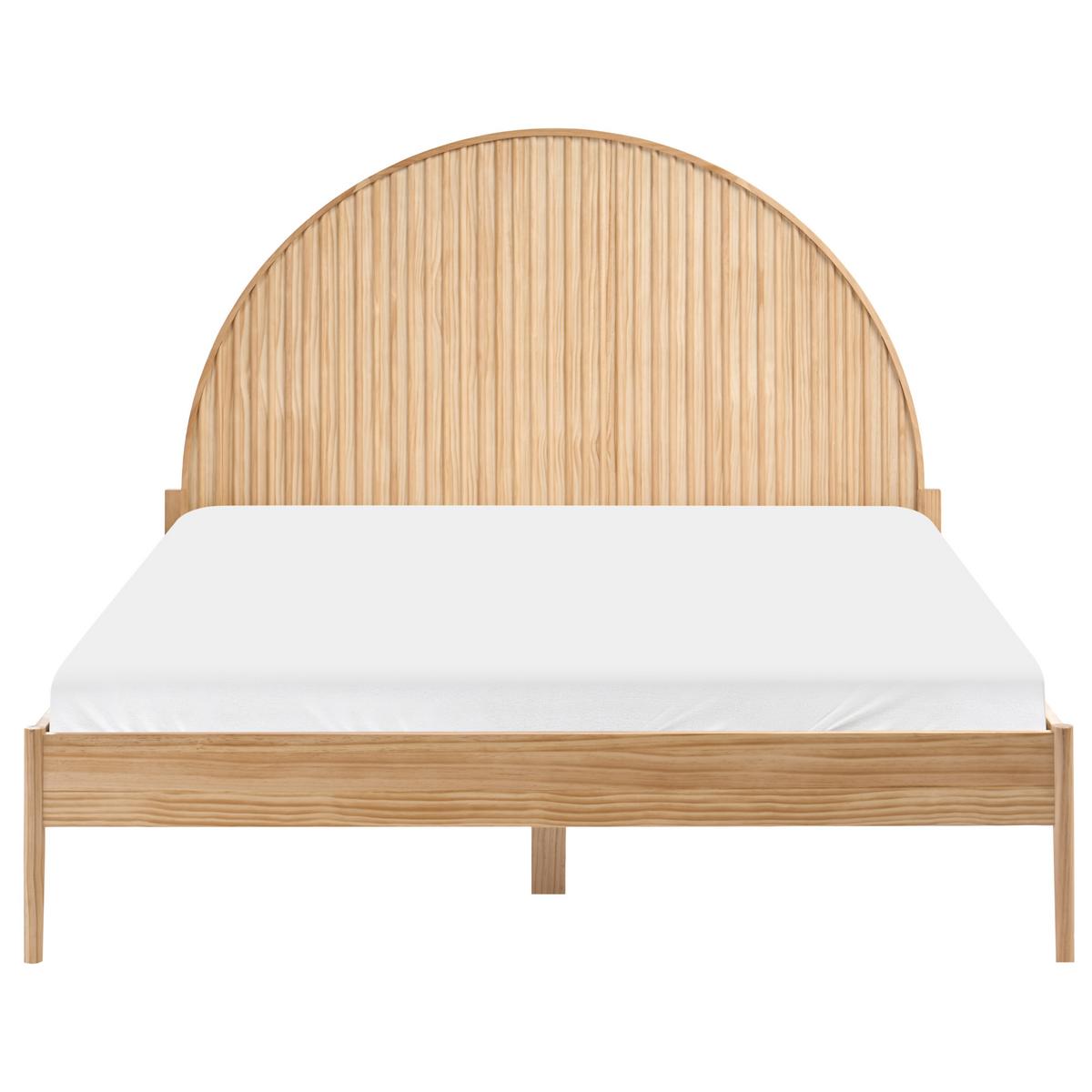 BETT mit Lattenrost 160/200 cm Kiefernholz Hellbraun Mascortel - Hellbraun, Holz (160/200cm) - Beliani