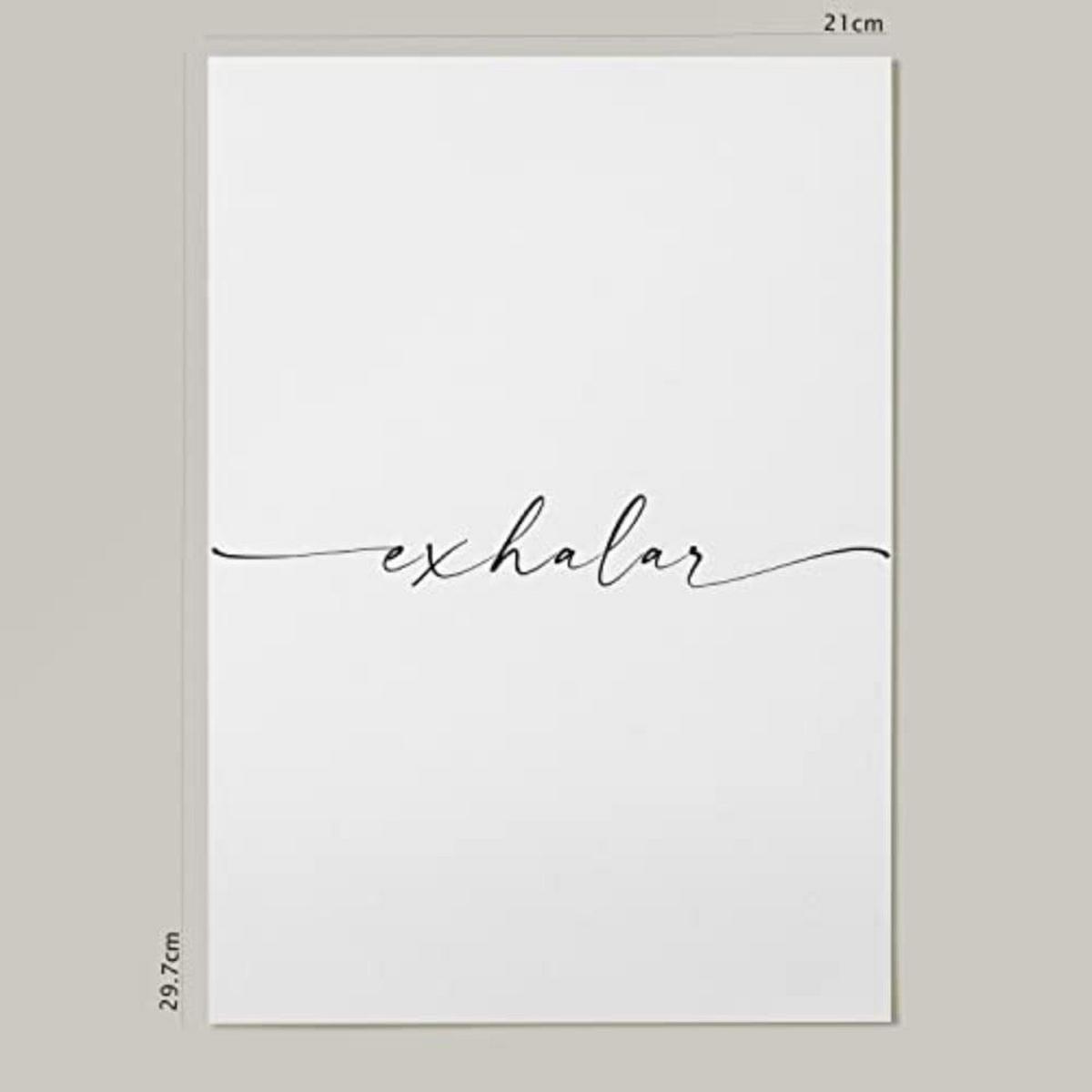 POSTER Set mit 4 Atmen TypografieStil A4 Rahmenlos - Klar, Papier (29.7/3cm) - Nacnic