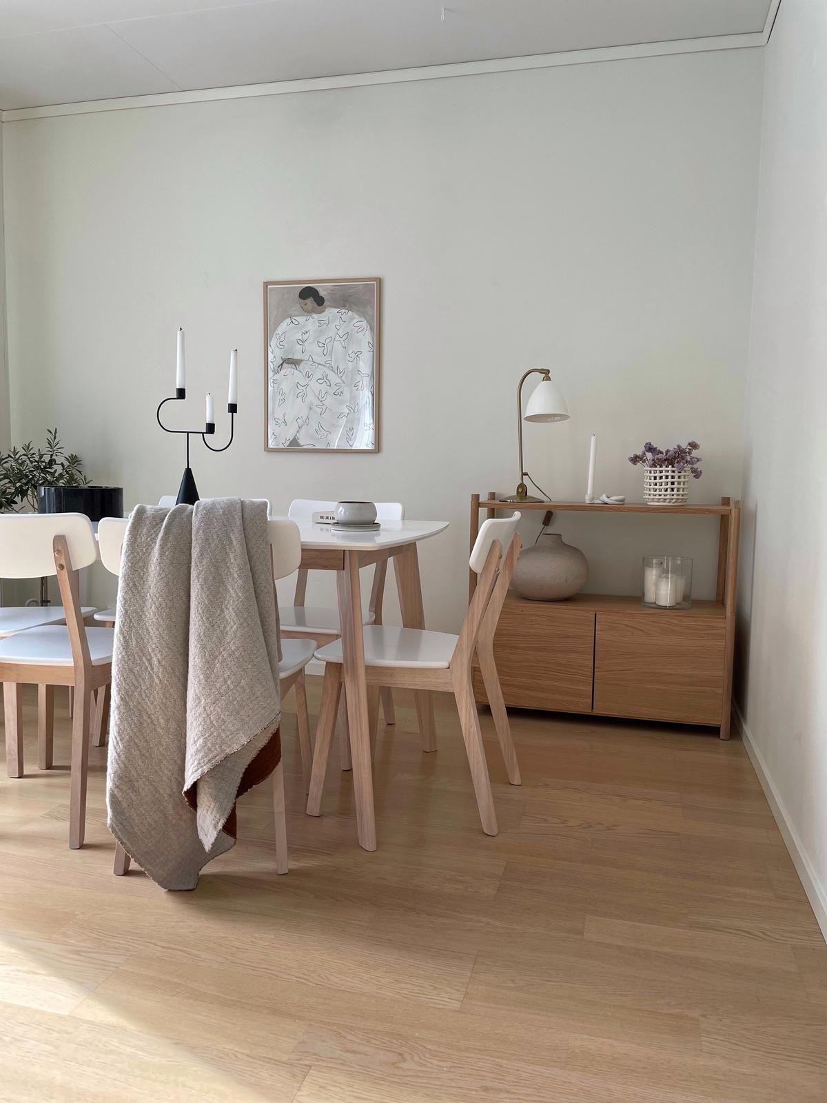 STUHL 2er-Set Gummibaumholz Hellbraun/Weiß Santos - Weiß, Holz/Holzwerkstoff (44/76/49cm) - Beliani