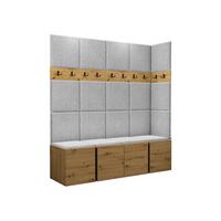 GARDEROBEN-SET Orion II - Hellgrau/Eiche Artisan, Holzwerkstoff/Kunststoff (168/186/46cm) - MIRJAN24