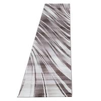KURZFLORTEPPICH DRAU, mit abstraktem Wellenmuster, Braun, 80 x 300 cm - Braun, Textil (80/300cm) - KADIMA DESIGN