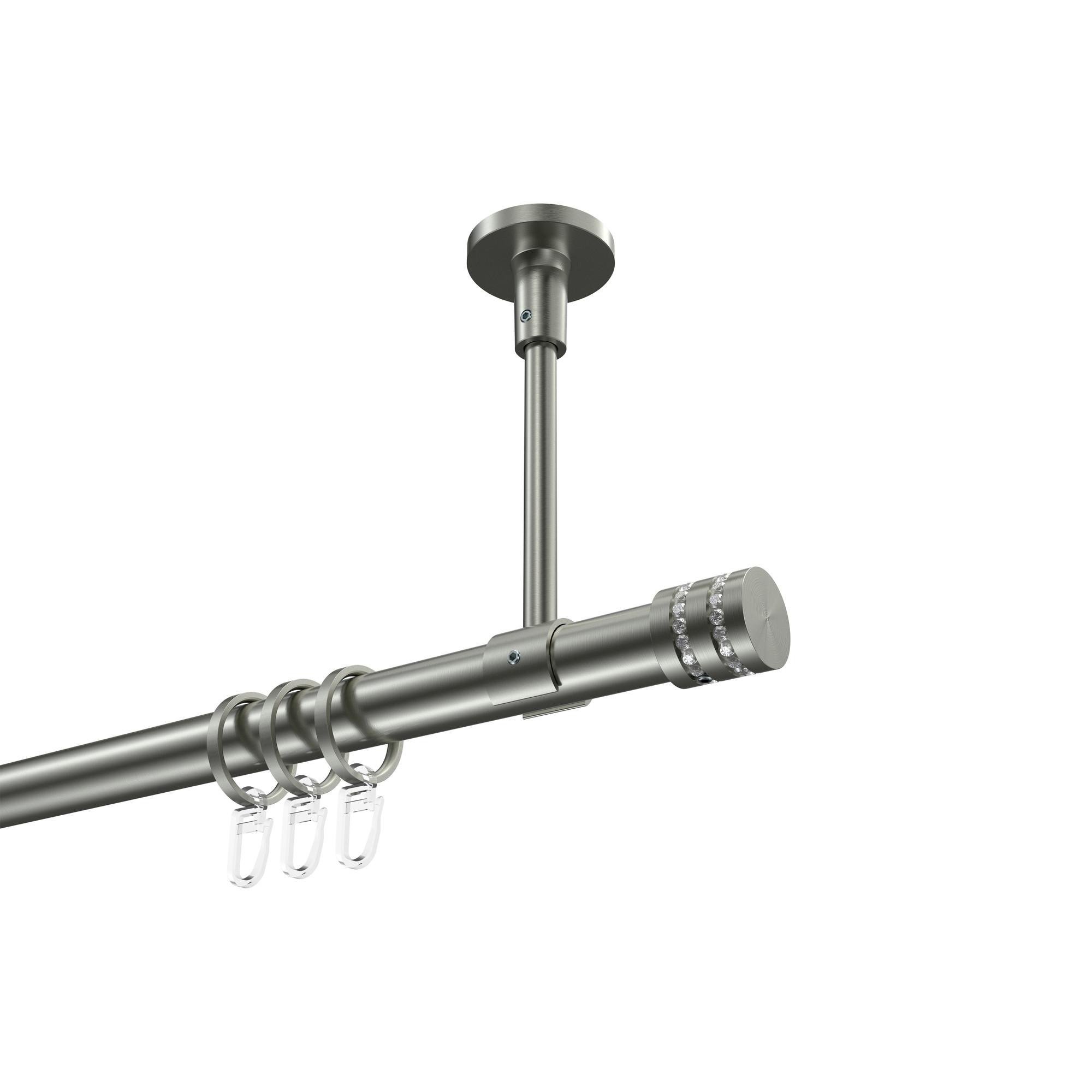 GARDINENSTANGE Sonette Estana 160 cm, 1-läufig, 20 mm Ø Edelstahl-Optik - Edelstahlfarben, Metall (160cm) - INTERDECO