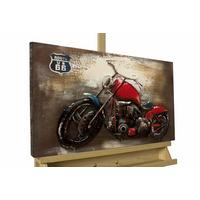 METALLBILD Rot 60/40 cm - Rot/Braun, Metall (2.04/40cm) - KUNSTLOFT