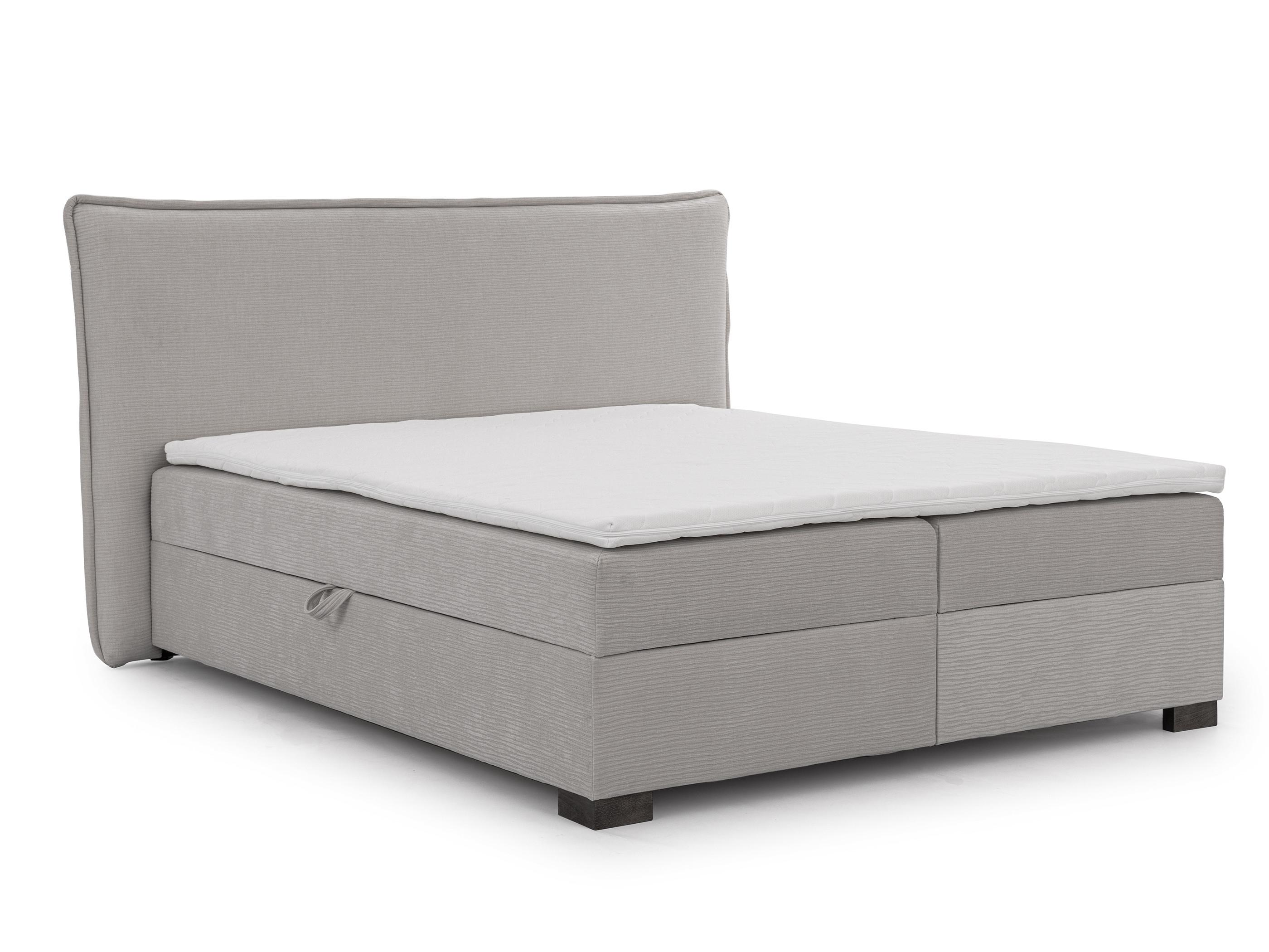 BOXBETT Lovetti, Strukturstoff mit Cordoptik, H3 - Dunkelbraun/Hellgrau, Holz/Kunststoff (140/200cm) - S-Style Möbel