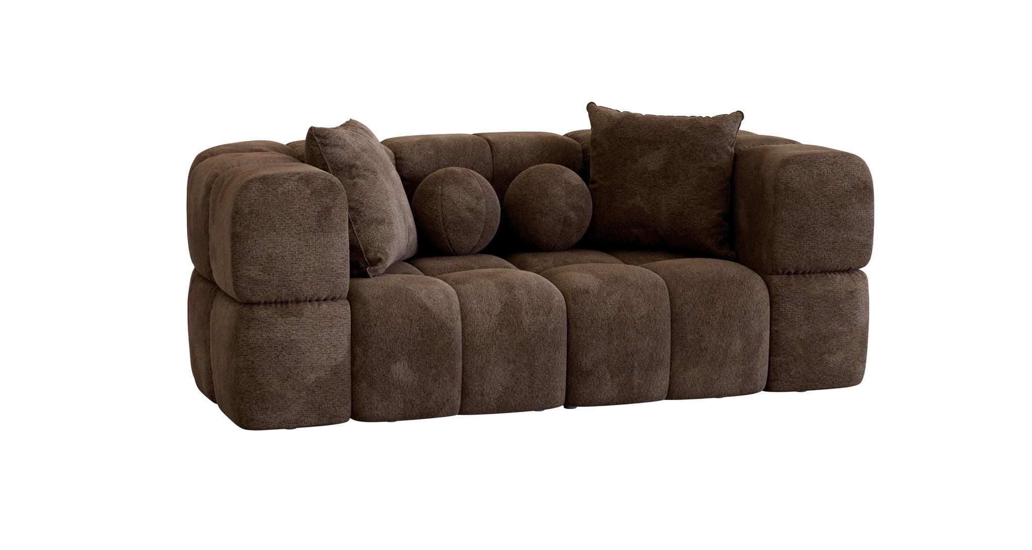 SOFA 2-sitzer Vega - Dunkelbraun, Holzwerkstoff/Textil (200/77/103cm) - Fun Möbel