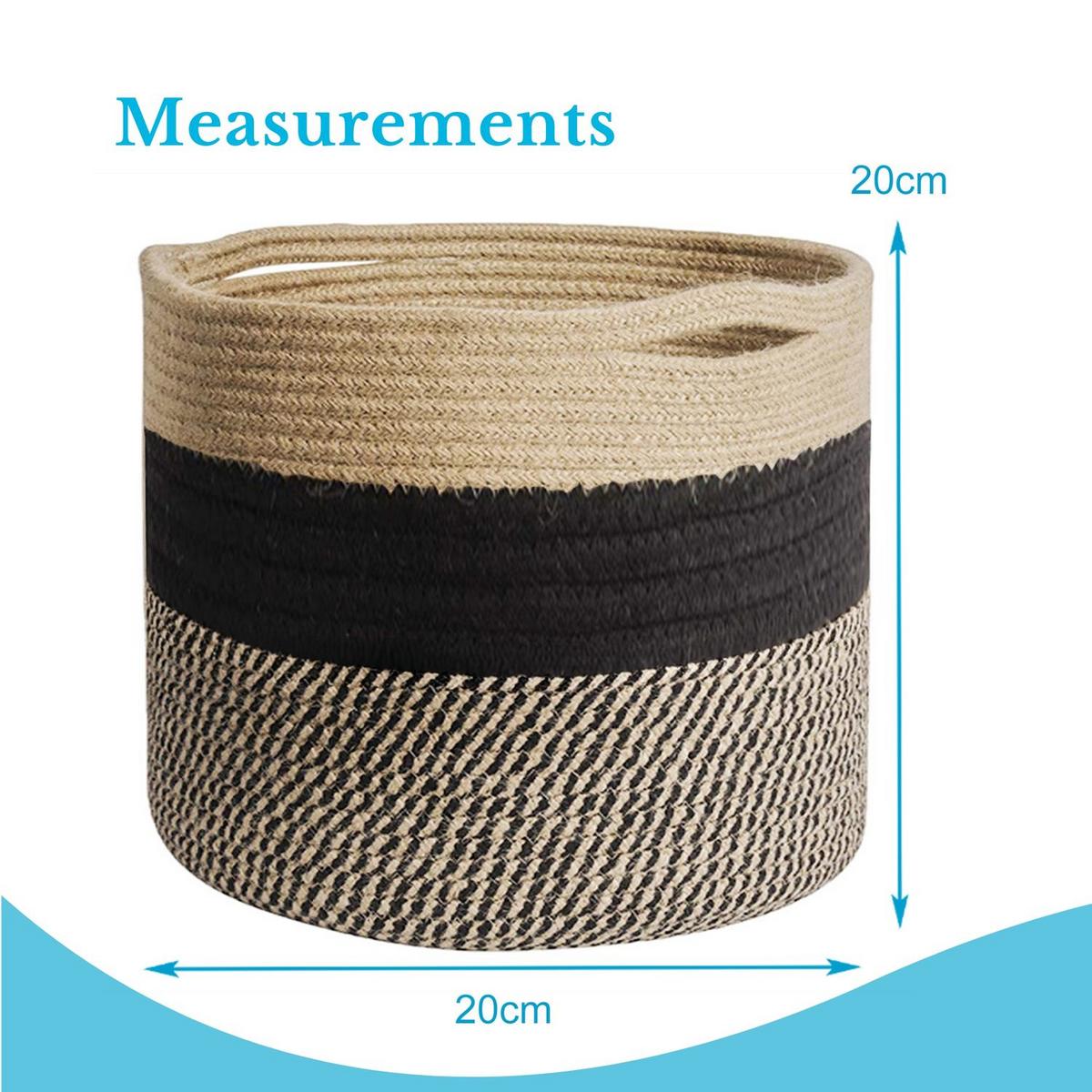 PFLANZKORB aus Baumwollseil 20 / 20 cm - Braun, Textil (20cm)