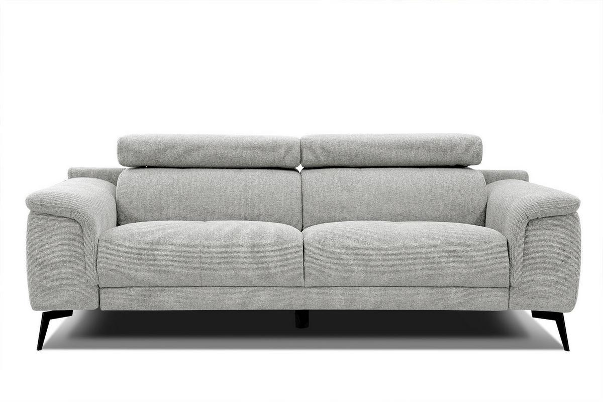 SOFA FIERO 3-Sitzer, hellgrau - Hellgrau/Schwarz, Holzwerkstoff/Textil (212/82/103cm) - Wozimo