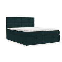 BOXBETT Velto 180/200 cm Grün im Riva Stoff - Schwarz/Grün, Holz/Holzwerkstoff (180/200cm) - AltaBeds