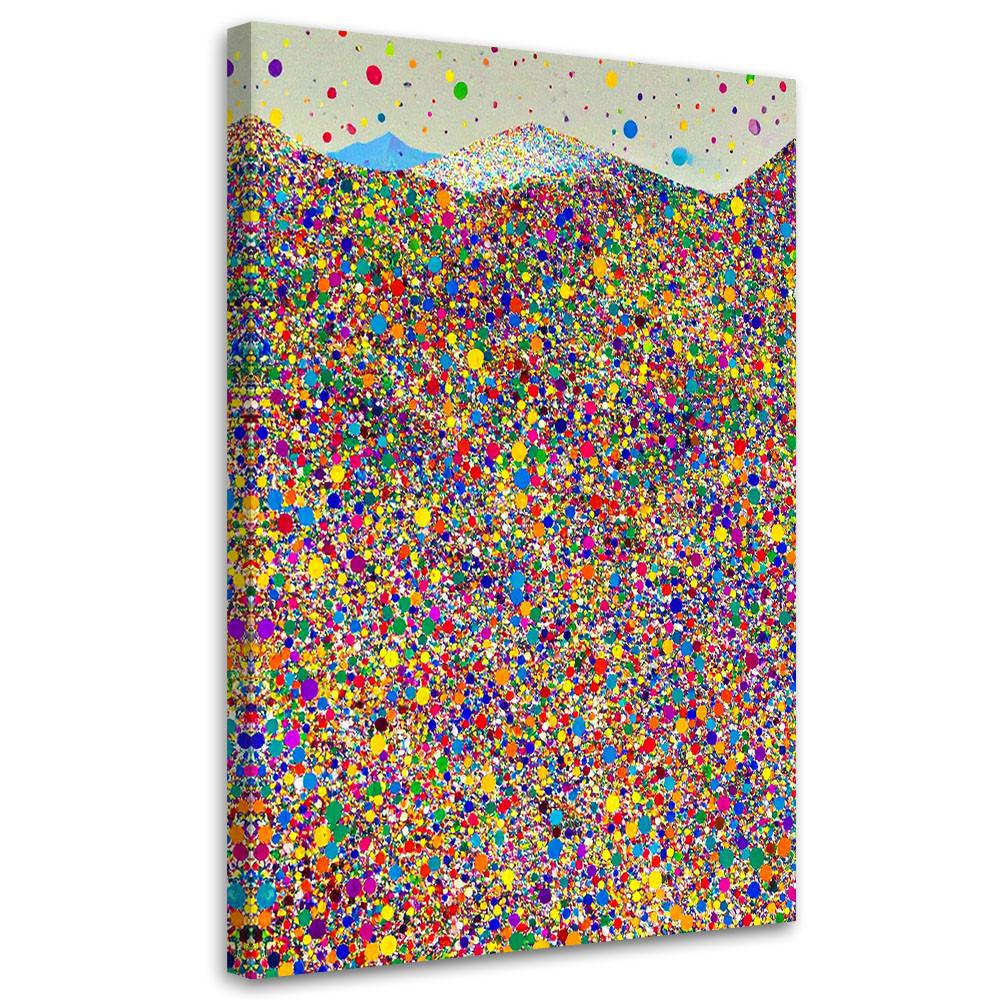 LEINWANDBILD Bunte Punkte Abstraktion 60x90cm - Multicolor, Textil (60/90cm) - Feeby