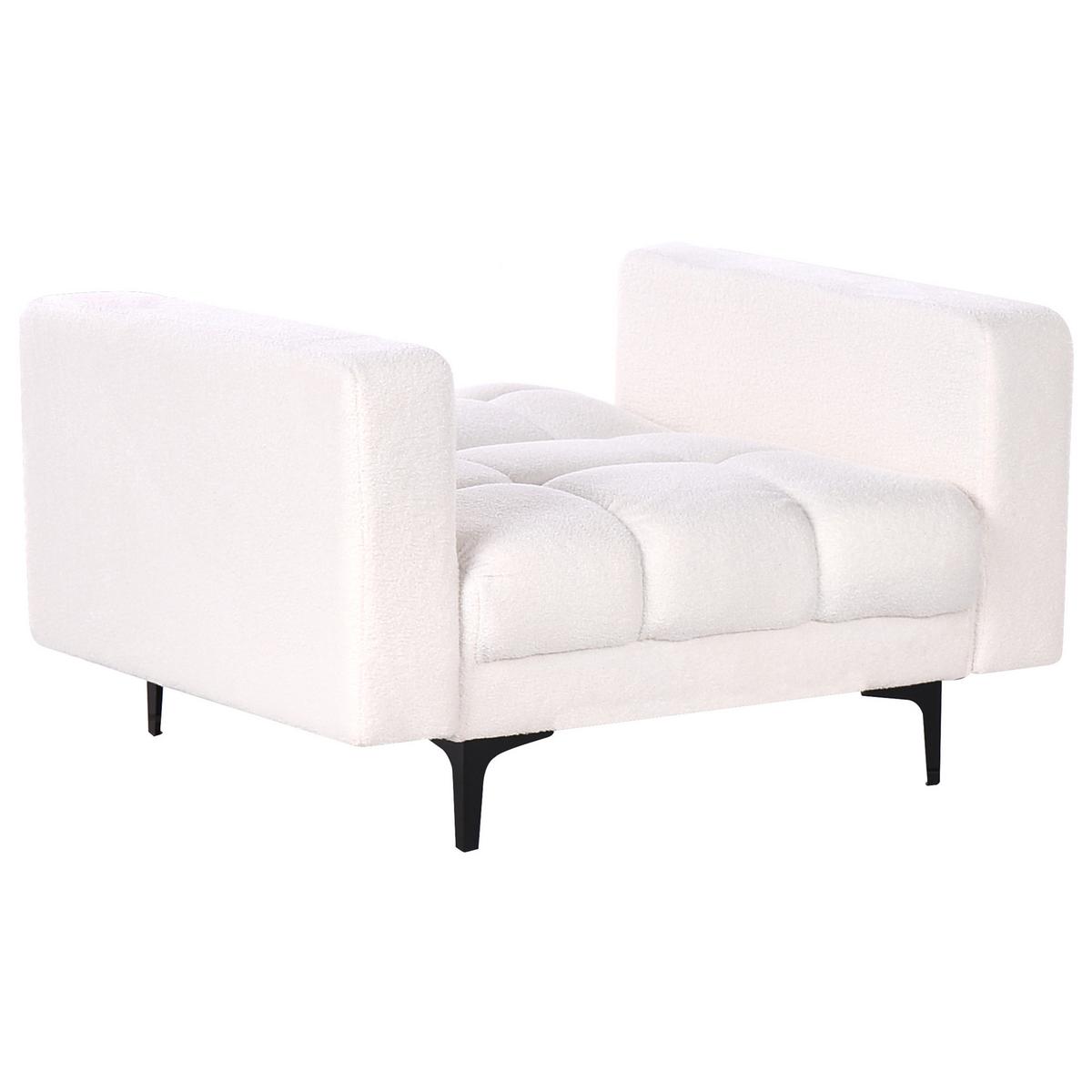 SESSEL Bouclé Weiß Alnes - Weiß, Textil (110/77/89cm) - Beliani