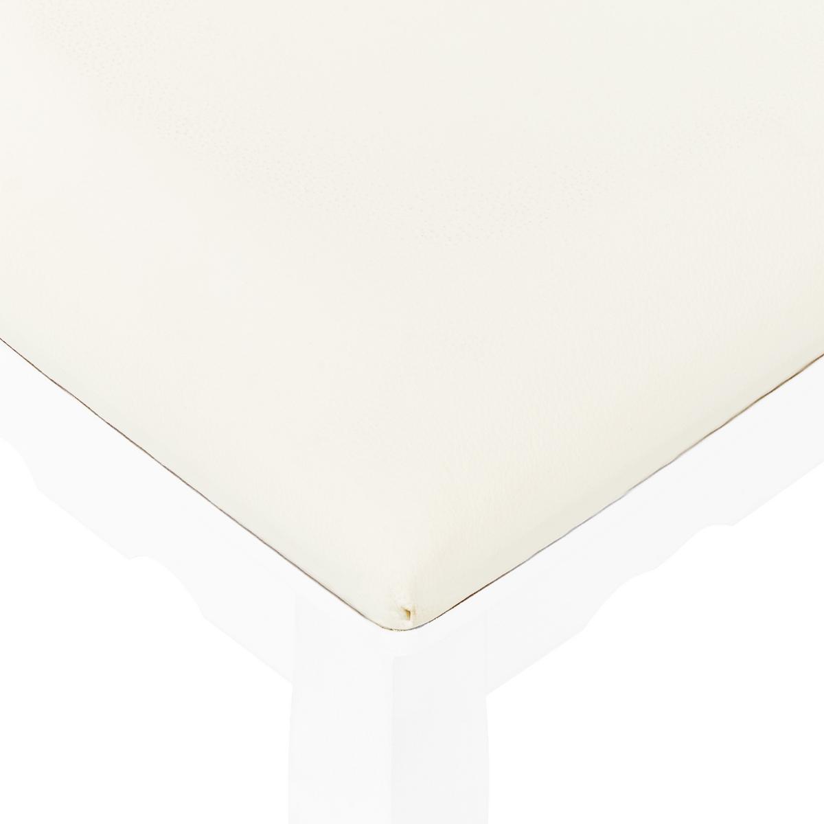 SCHMINKTISCH mit Spiegel und Hocker Weiß Amour - Weiß, Holzwerkstoff (70/139/40cm) - Beliani