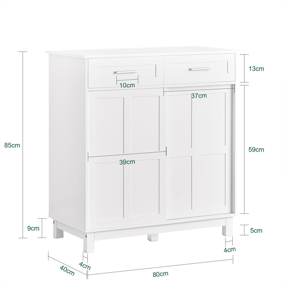 KOMMODE Weiß - Weiß, Holzwerkstoff (80/85/40cm) - SoBuy