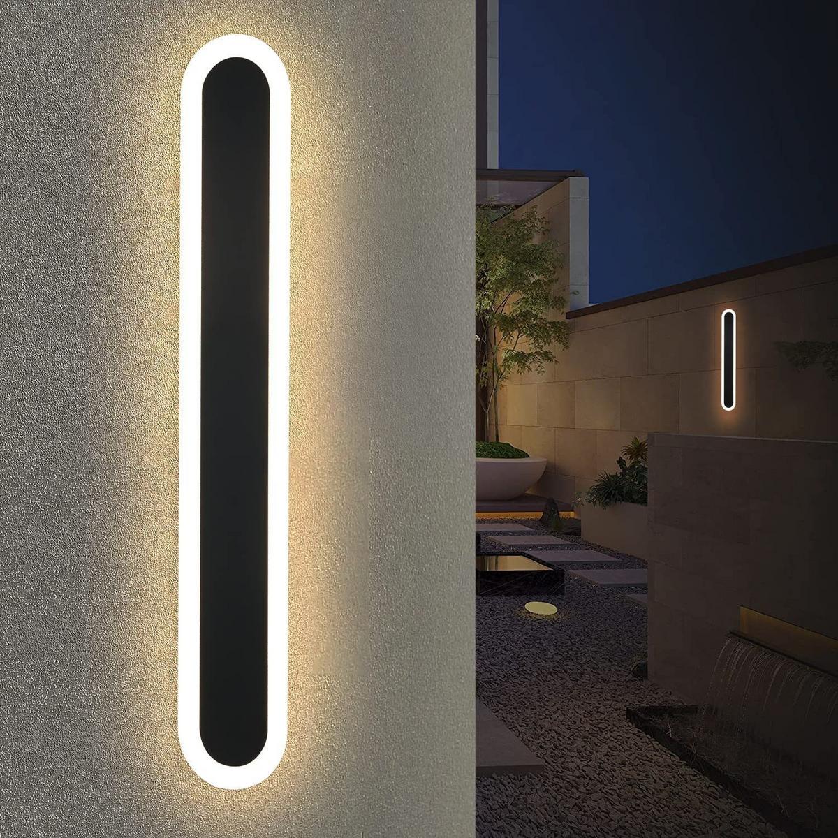 LED-WANDLEUCHTE Glowing 50/8/4 cm - Schwarz, Metall (8/4/50cm) - ZMH