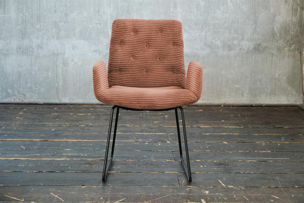 STUHL NEW CHARME Braun Cord (1er-Set) - Braun, Textil (59/87/66cm) - KAWOLA