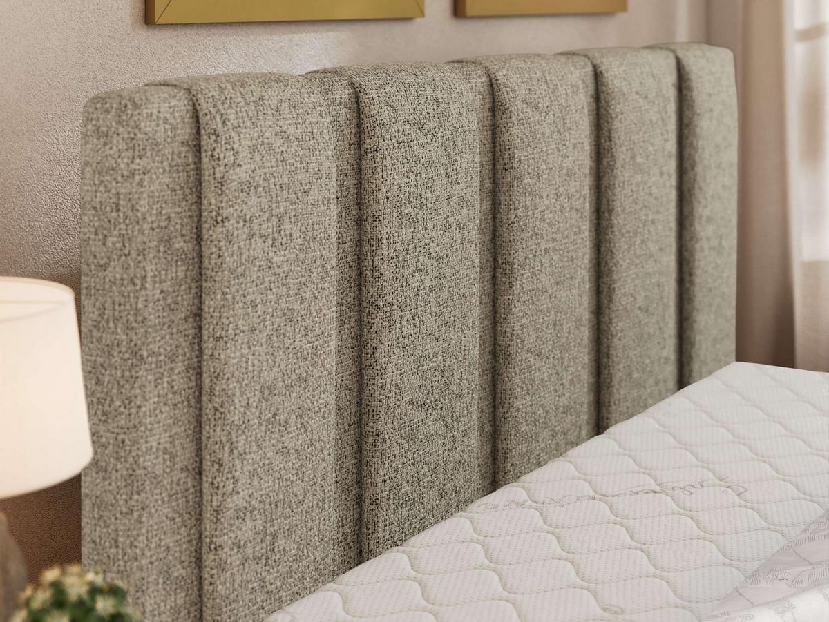 POLSTERBETT SAVINO CLASSIC 200/200 - Dunkelbeige Struktur - ohne Matratze - Taupe/Schwarz, Kunststoff/Textil (200/200cm) - MKS