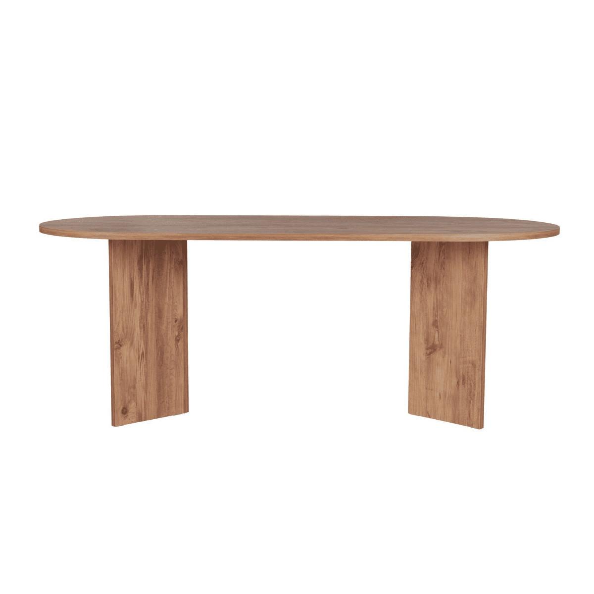 ESSTISCH mit ovaler Tischplatte L200 cm 90/200/75 cm - Kieferfarben, Holzwerkstoff (96/90/75cm) - Calicosy