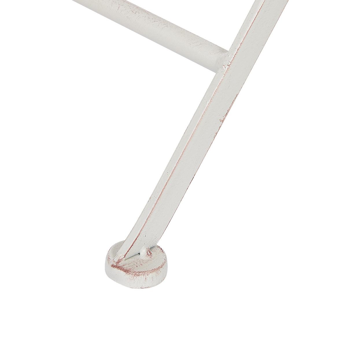 GARTENSTUHL 2er-Set Metall cremeweiß Stiffe - Weiß, Metall (40/95/46cm) - Beliani