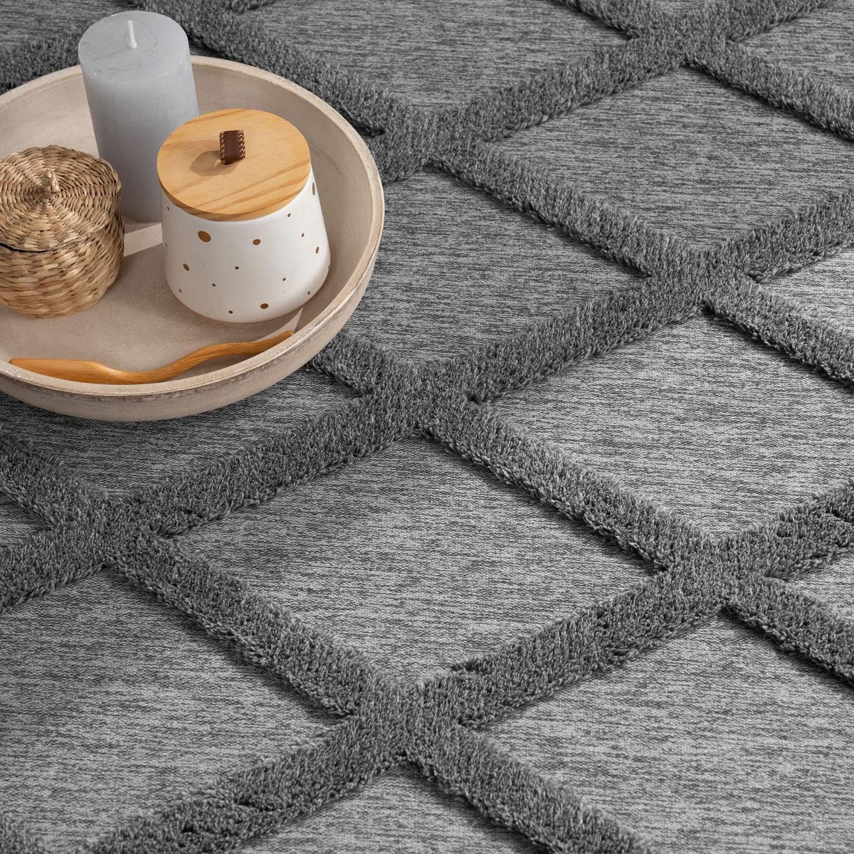 FLACHWEBETEPPICH Skandinavisch Hellanthrazit 120 x 160 cm - Grau, Kunststoff (120/160cm) - TT Home