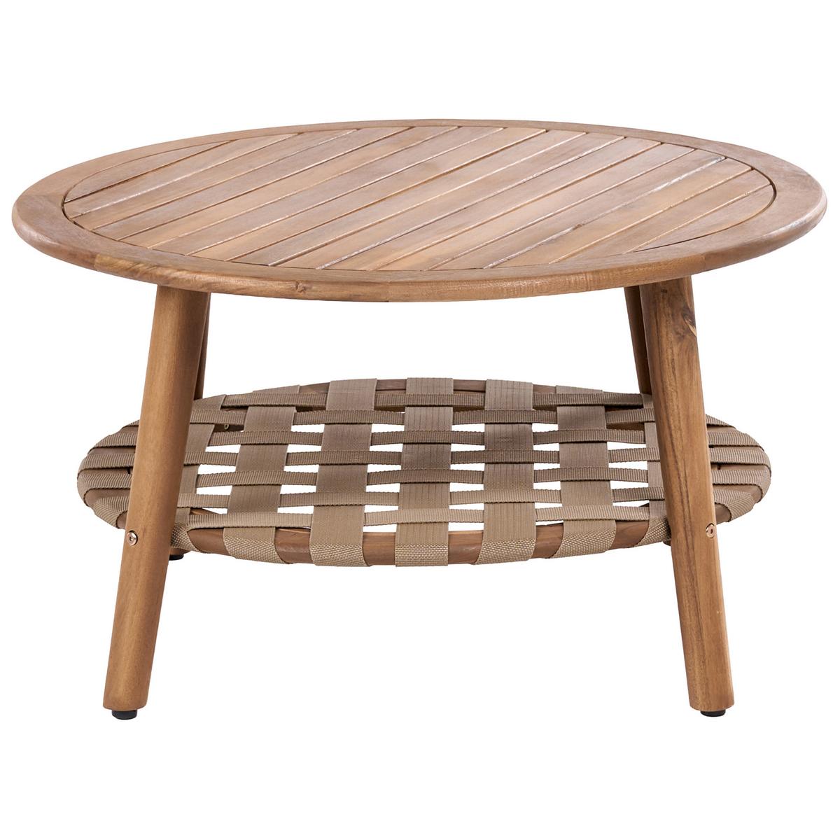 OUTDOOR-COUCHTISCH mit Ablage 80/80 cm Akazienholz Braun Milzano - Braun, Holz (80/80/45cm) - Beliani