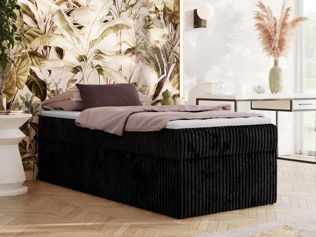 BOXBETT ZERO 90/200 - Schwarz Struktur - H4 - Topper T25 - Schwarz, Textil (90/200cm) - MKS