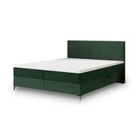 BOXBETT TORREL 160x200 cm mit Matratze und Topper - Grün - Grün, Holz (160/200cm) - MASSENO