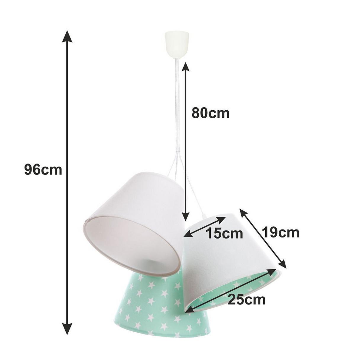 HÄNGELEUCHTE Pastell 26/19 cm - Türkis, Kunststoff (26/0.8/19cm) - ONZENO