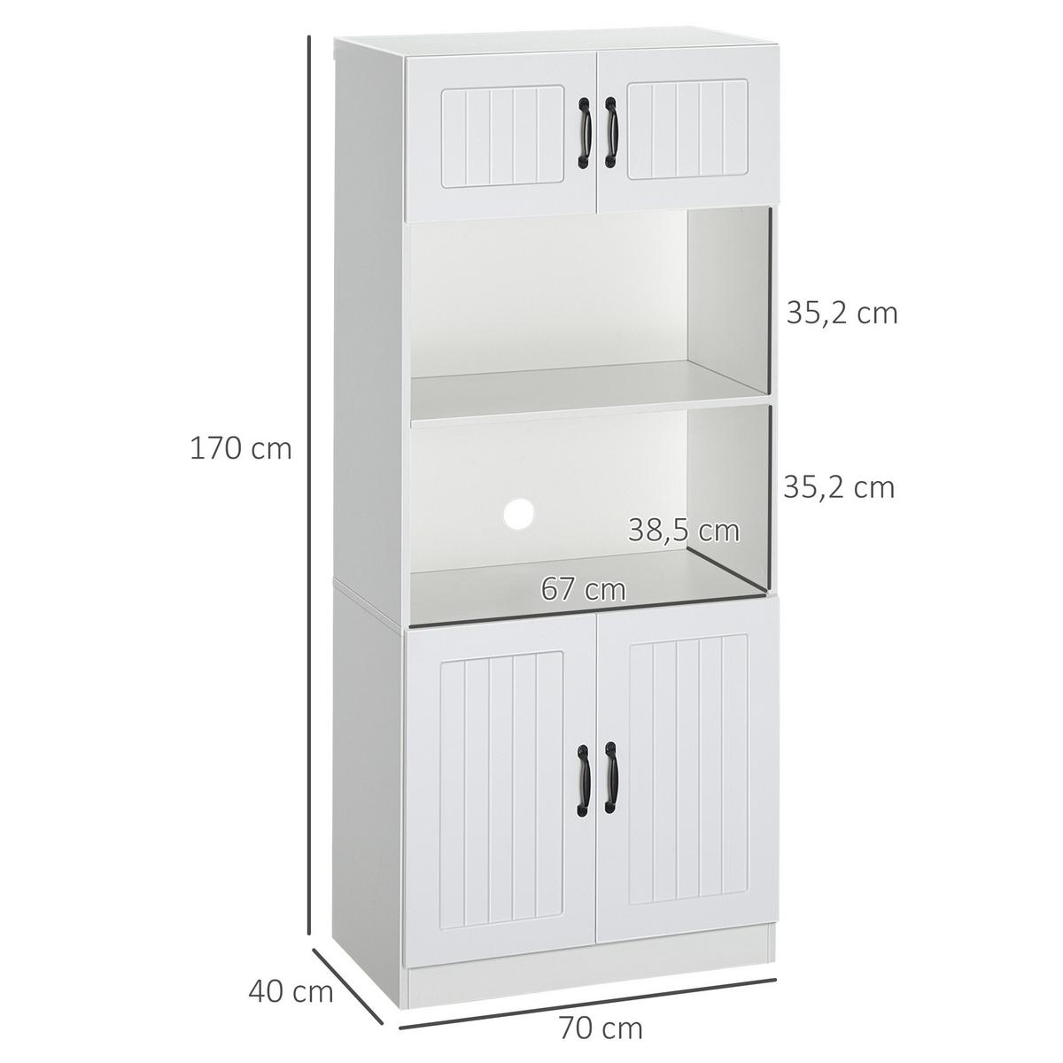AUFBEWAHRUNGSSCHRANK, Spanplatte, Weiß, 70L x 40B x 170H cm - Weiß, Holzwerkstoff (40/170/70cm) - HOMCOM