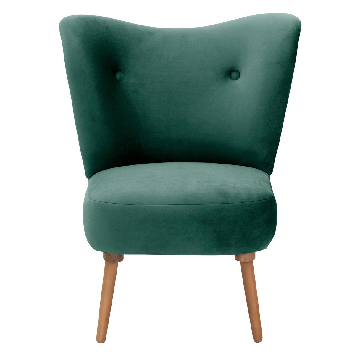 COCKTAILSESSEL Kayra Samtvelours grün - Grün, Kunststoff (72/90/74cm) - 58aufmkessel