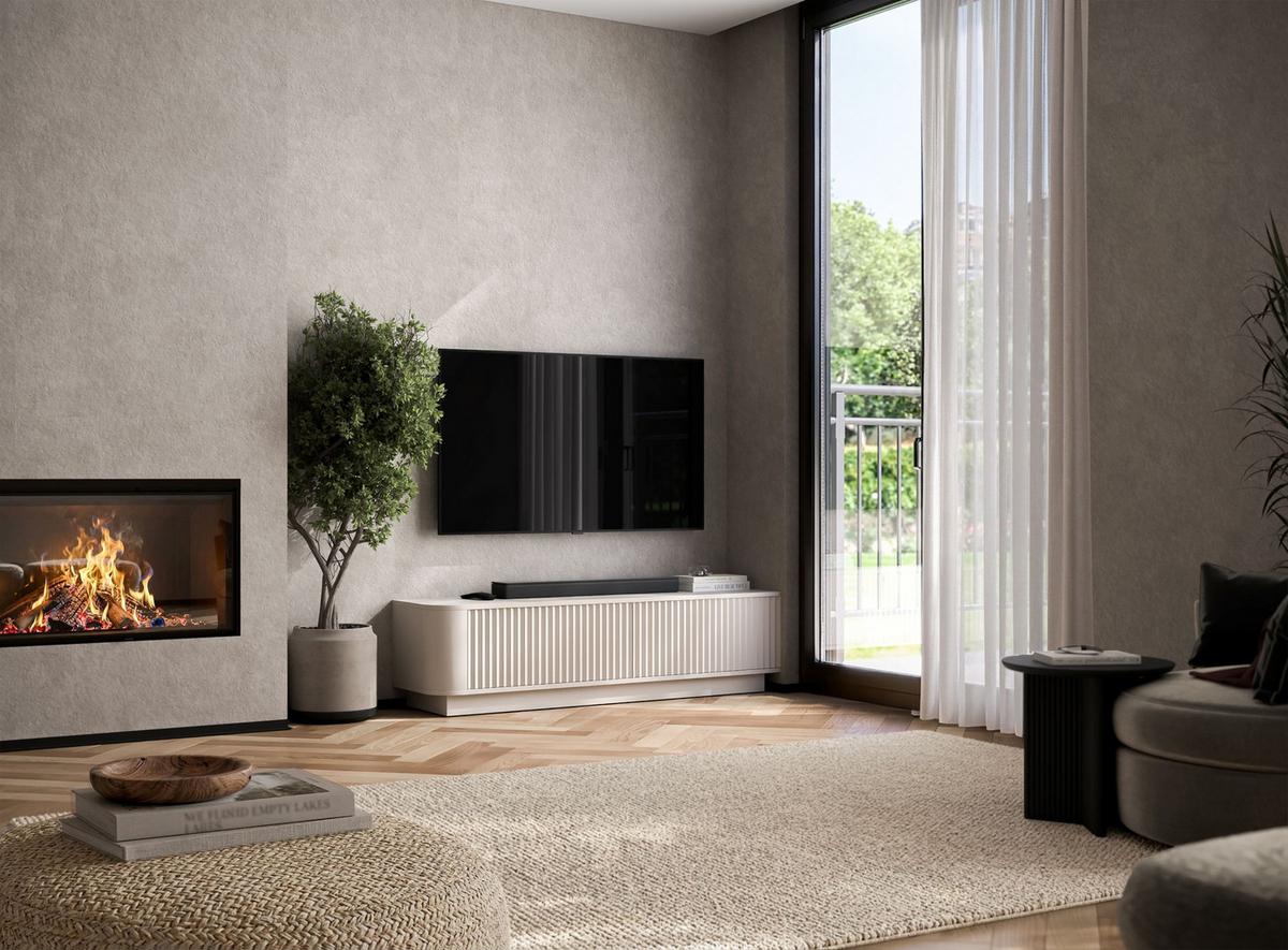 TV-LOWBOARD Aurora Kaschmir matt 140 cm mit Sockel - Kaschmir, Holzwerkstoff (140/37/35cm) - Meble Lindner
